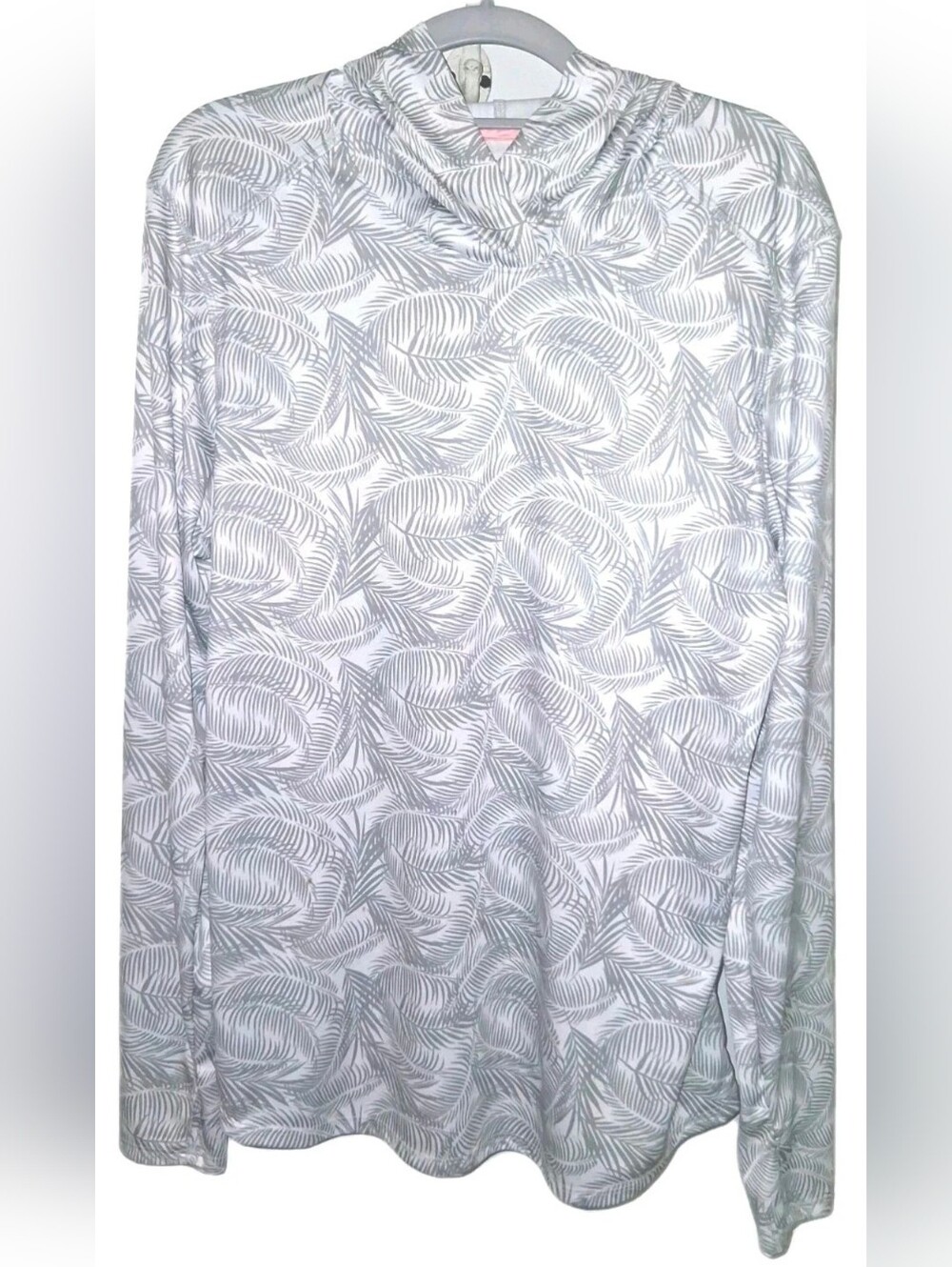 World Wide Sportsman  Ltweight Lngsleeve Hoodie Womens Sz Lg Gray/White